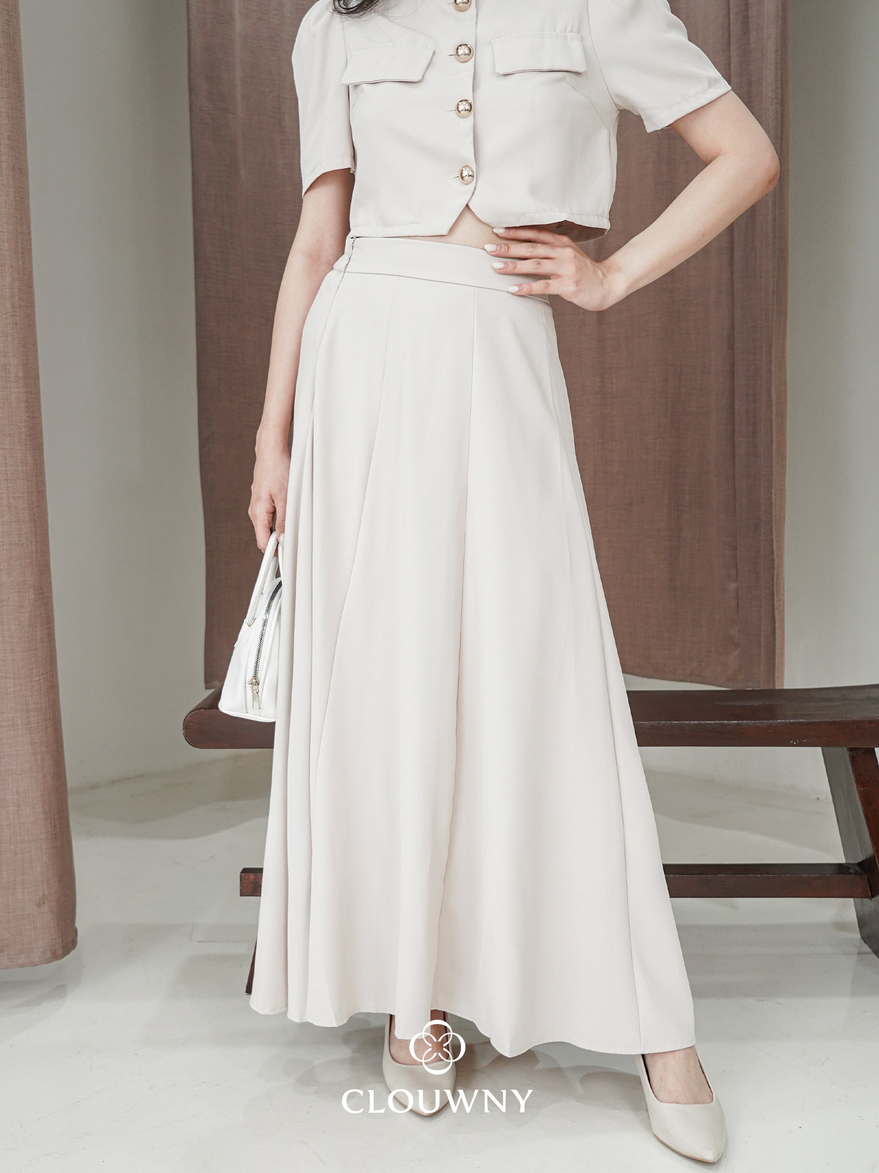 Damas Button Set - Cream